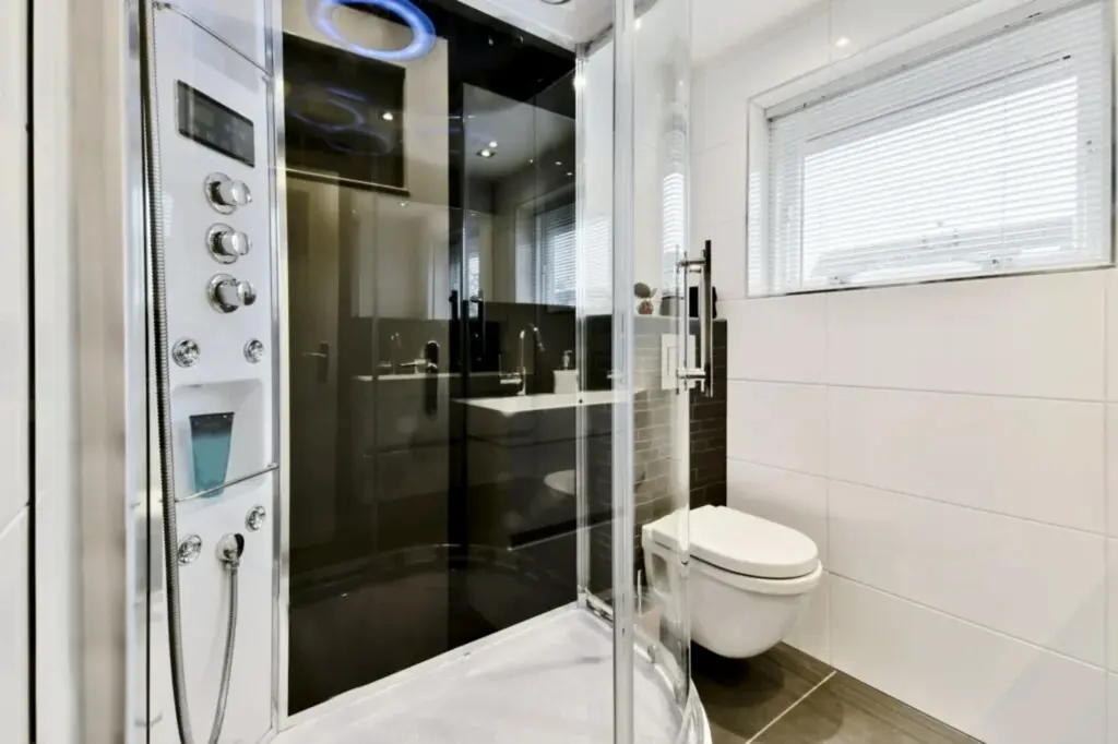 Modern bathroom with shower